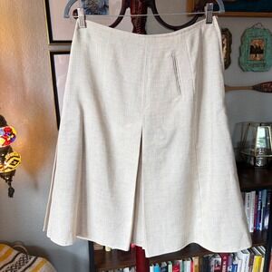 Vintage 70s Linen Skirt‎ For Swingers Sherman Oaks A-Line Minimalist